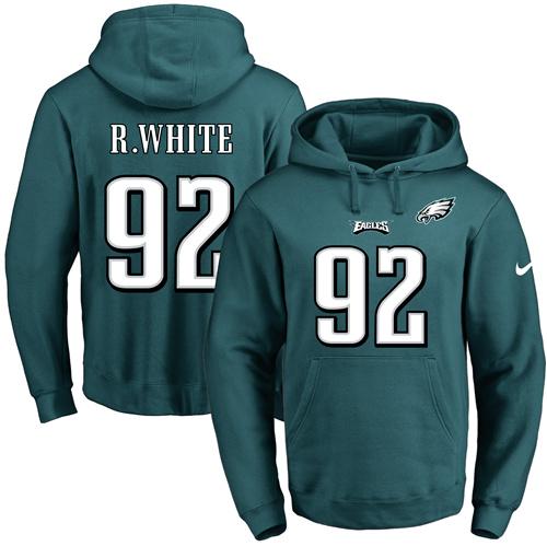Nike Eagles #92 Reggie White Midnight Green Name & Number Pullover NFL Hoodie - Click Image to Close